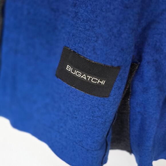 Bugatchi Men's Relaxed Knit Sweater Blazer Heather Charcoal Blue Cotton Wool 44 - Picture 4 of 8